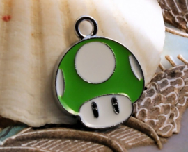 1 Enamel Charm: MARIO - Super/1 UP/Mini Mushroom - 24 mm