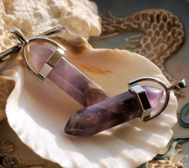 1 Pendle-Pendant: Hexagonal Amethyst - approx 39 mm long - L/M/D