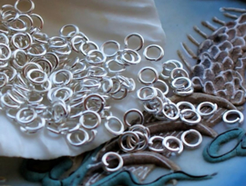 set/50 Jump Rings - 4 mm - 08 mm - Silver Tone