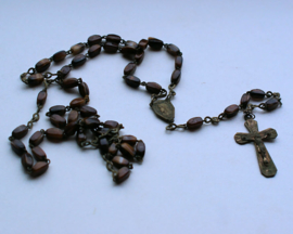 Antique Rosary in shades of Brown with Mary ornament