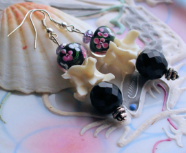 Paar C&G Oorbellen: Snake Vertebrae - Slang - Lampwork - 60 mm