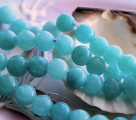 set/5 beads: Candy JADE - Round - 8,5 mm - Aqua Blue/Turquoise