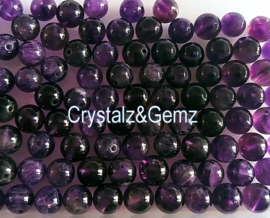 set/5 beads: beautiful Amethyst - Round -  8 mm - Purple