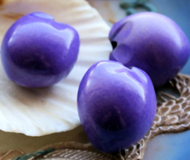 set/3 Very Large Beads: Lumban Seed - Heart - 25 mm - Purple