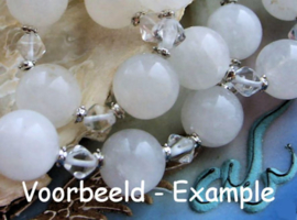 set/5 beads: Snow JADE - Round - 12 mm - Snow White
