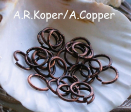 set/40 Buig-Ringetjes - 8 mm - Antiek Rood Koper of Antiek Goud/Koper kleur