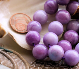 set/5 beads: Sinkian Snowflake JADE - Round - 10 mm - Violet Purple