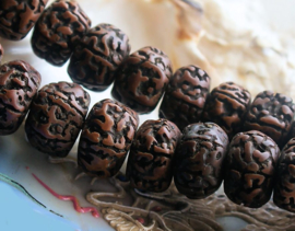 1 large traditional bead: Rudraksha - Tear of Shiva - 16,5x10 mm - oiled