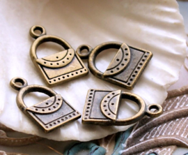 set/2 Charms: Handbag Purse - 17 mm - Antique Bronze Tone