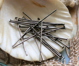 set/30 Head-Pins - 30 mm 0,6 mm - Black/Gun Metal