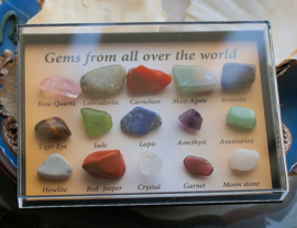 Display Box with 12 or 15 Gemstones/Minerals