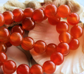 set/2 beads: real AGATE - Round - 10 mm - Orange