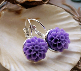 Pair of C&G Earrings: Dahlia - 27 mm long - Purple