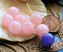 set/5 beads: Rose Quartz - Round - 10,5 mm