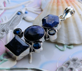 Pendant: Lapis Lazuli with Saphire Quartz - SP  - 61 mm