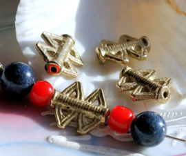 1 Handmade African Tribal bead - Brass - 14,5 mm
