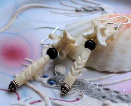 Paar C&G Oorbellen: Snake Vertebrae - Slang - Feather - 70 mm