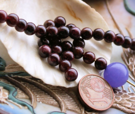 set/9 beads: Red Garnet - Round - 5,5 mm