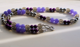 C&G Gemstone Necklace: Purple & Violet Jade - Czech Glass
