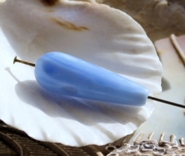 1 Bead/Pendant: Agate - approx 30x10 mm - Light Blue
