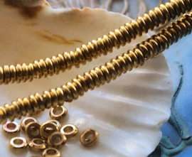 AFRIKA: set/20 Disc Beads from Ethiopia - Brass - 3x1 mm or 4x1 mm