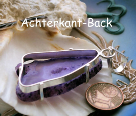 Pendant: Lilac-Purple Agate Geode Druze - SP - 57 mm