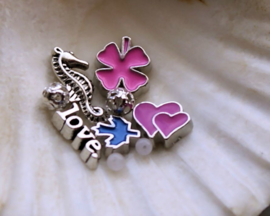 Content for Memory Locket (with glass) 2+4-11 mm - Mix 9 Pink Blue