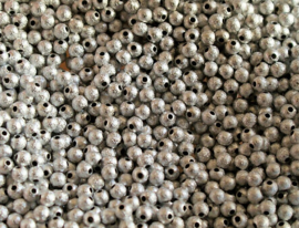 set/50 beads: Metal Look STARDUST - Round - 4 mm - Metallic Gold or Silver or Turquoise