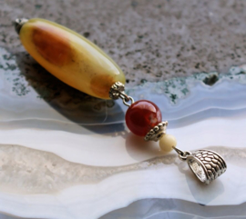 C&G Gemstone Pendant: Agate & Carnelian - 85 mm