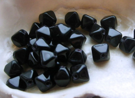 set/20 Beads: CZECH GLASS - Bicone Spacers - 5,5x5 mm - Black