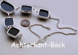 Prachtig Collier: glanzend Zwart Onyx Agaat