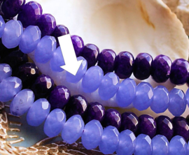 set/5 beads: Jade - Faceted Disc - 8x5 mm - Dark Violet-Purple or Lavender Lilac or Amethyst