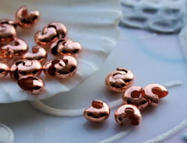 set/10 Crimp bead Covers for 2 + 2,5 mm - 6x3,5 mm - Various Metal tones