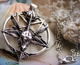 Baphomet Inverted Pentagram Pendant on Necklace