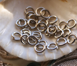 set/25 Strong Jump Rings - 6 mm - Antique Silver Tone
