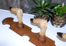 Vintage rack from Roebuck feet & oak - 57 cm