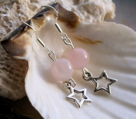 C&G Gemstone Earrings: Rose Quartz & Star