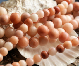 set/* beads: JADE - Round - 6,5 or 8,5 mm - Cream Pink tones