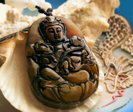 Jade Pendant: Buddhist Bodhisattva - 51 mm