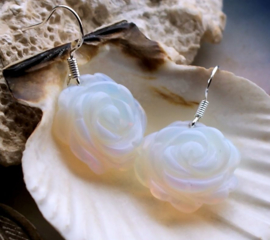 C&G Gemstone Earrings: Beautiful Opalite Rose