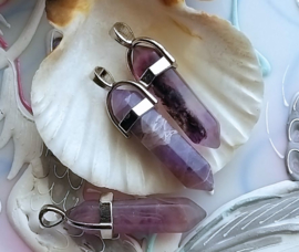 1 Pendle-Pendant: Hexagonal Amethyst - approx 39 mm long - L/M/D