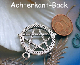 Pendant: Pentagram Pentacle - 31 mm - Antique Silver Tone