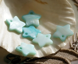 set/5 Charms/Beads: Mother of Pearl Shell - STAR - 12 mm - Amethyst Purple, Aqua Blue, Pink or Black/Gray