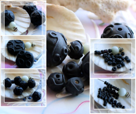 Matte Black Glass Series: Lampwork beads or Seedbeads - Various sizes