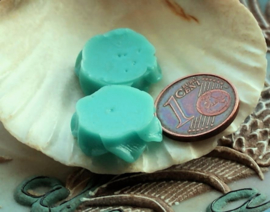 1 Cabochon van Kunststof: Roos - 17 mm - Aqua Blauw/Turquoise