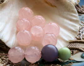 1 Bead: Real Rose Quartz - LOTUS Flower - 10 mm