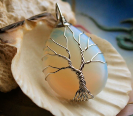 Tree of Life Pendant of Amethyst or Opalite or Onyx - 45 mm - various options