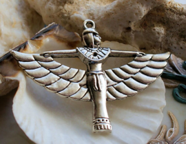 Pendant Egypt: Goddess Isis - 41x56 mm - Antique Silver tone