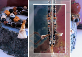 C&G Ritual Necklace: Voodoo Magick - Teeth Skulls Gemstones