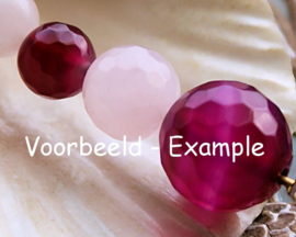 set/2 beads: Rose Quartz - Round FACETED - 12 mm - Pale Pink